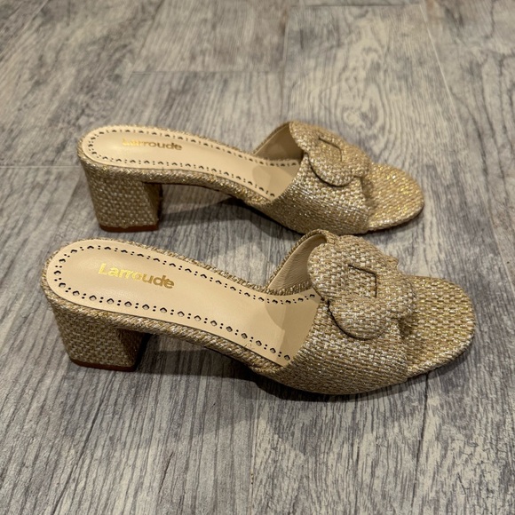Larroude gold flora mules - Picture 3 of 8